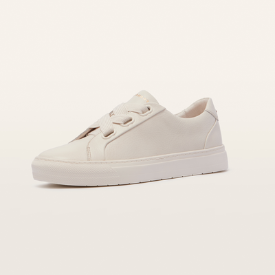 Mya Chalk Tumbled Leather Sneakers
