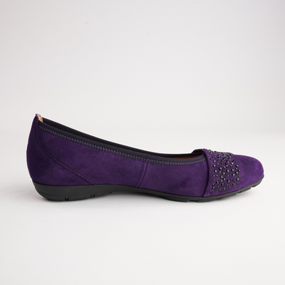 Greta Purple Suede Leather Ballet Flats