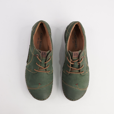 Fergey 20 Grun Leather Lace Up Flats