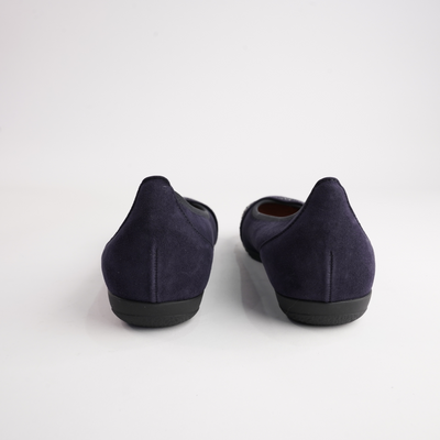 Greta Navy Suede Leather Ballet Flats