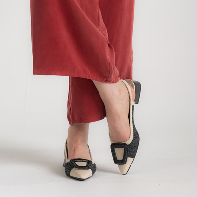 Rhv254046 Latte/ Black Leather Flats