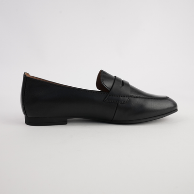 Eleanor Black Leather Loafers