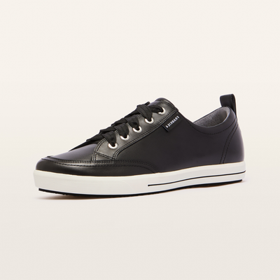 Ellie V Black Leather Sneakers