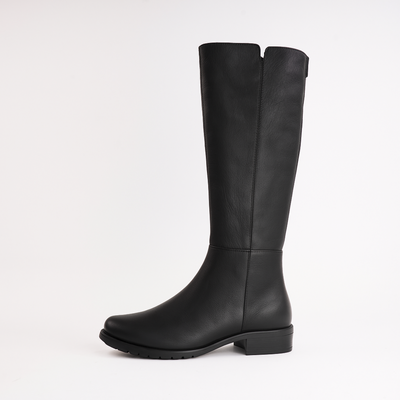Chiara 01 Black Leather Knee High Boots