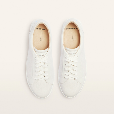 Mim V White Tumbled Leather Sneakers