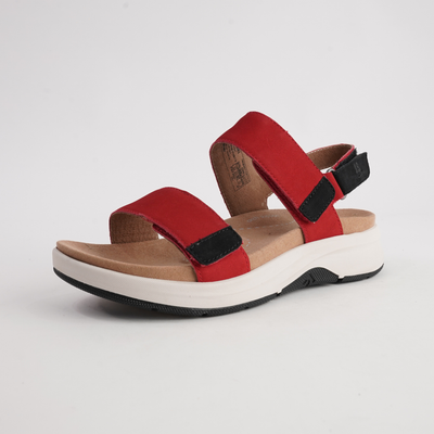 Estelle 04 Red Combi Leather Sandals
