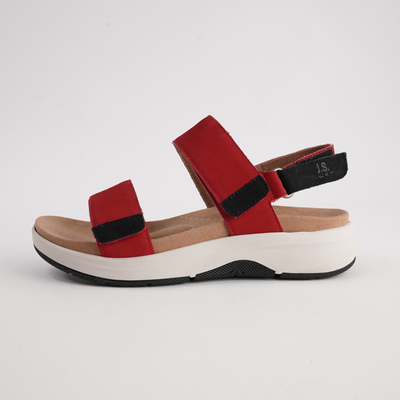 Estelle 04 Red Combi Leather Sandals