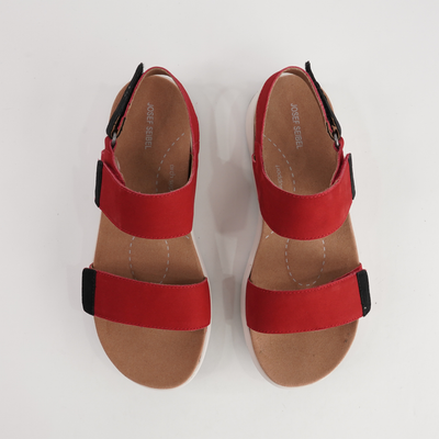 Estelle 04 Red Combi Leather Sandals