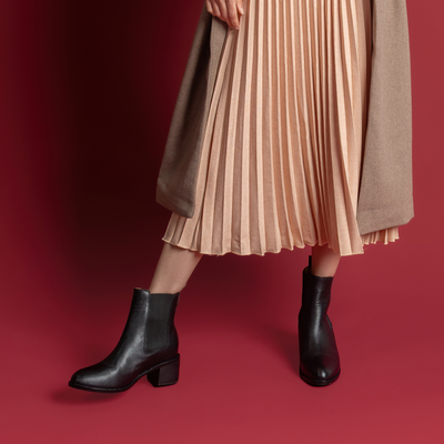 Liberty Black Tumbled Leather Ankle Boots