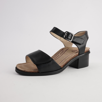 Kristy Black Leather Heels