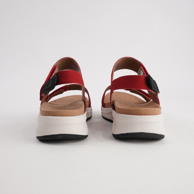 Estelle 04 Red Combi Leather Sandals