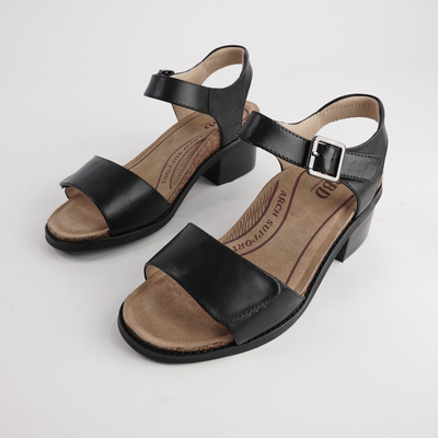 Kristy Black Leather Heels