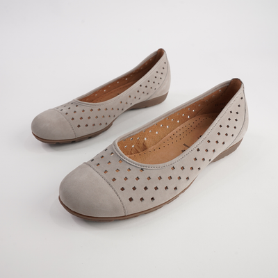 Skylar Linen Nubuck Leather Ballet Flats