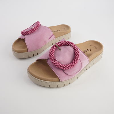 Lucille Soft Pink Suede Slides