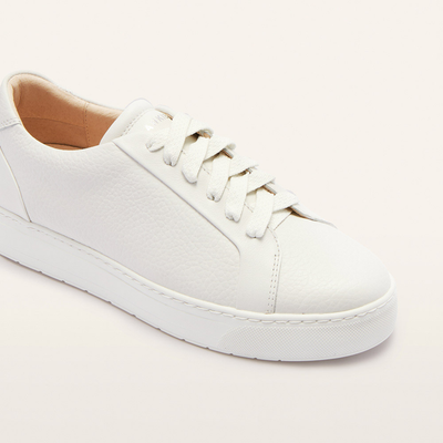 Mim V White Tumbled Leather Sneakers