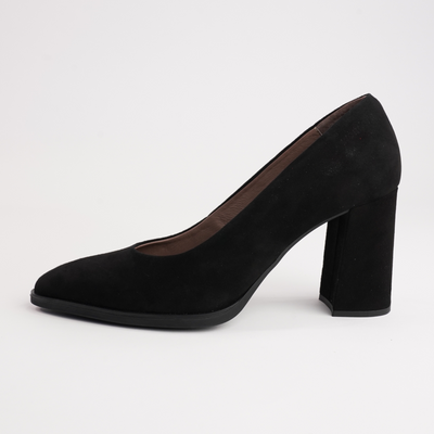 Sable Black Suede Leather Heels