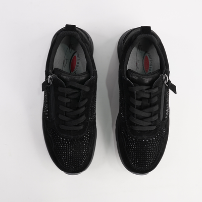 Gabby Black Suede Leather Sneakers
