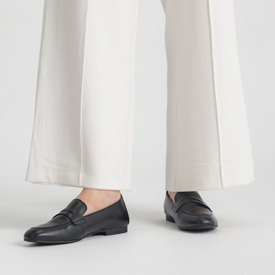Eleanor Black Leather Loafers