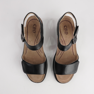 Kristy Black Leather Heels