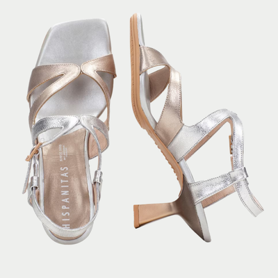 Hv253879 Champagne/ Silver Leather Heels