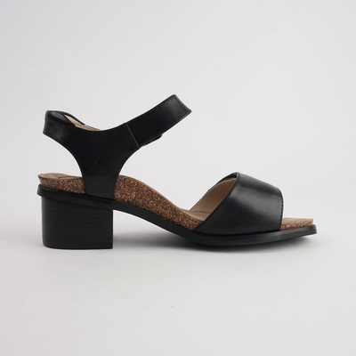 Kristy Black Leather Heels