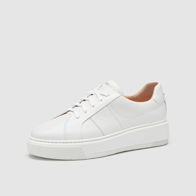 Riley White Tumbled Leather Sneakers