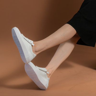 Amelia White Leather Sneakers