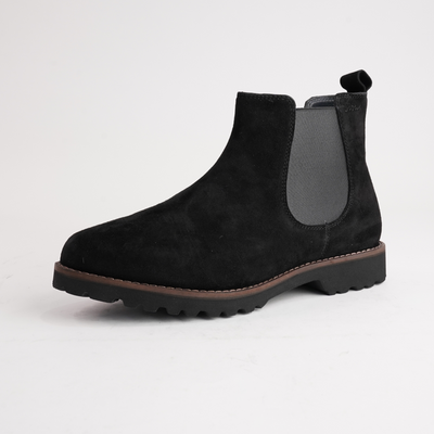 Meredith701 Black Suede Leather Ankle Boots