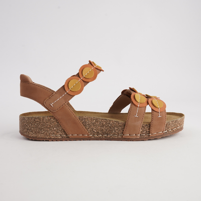 Hannah 13 Natural Multi Leather Sandals