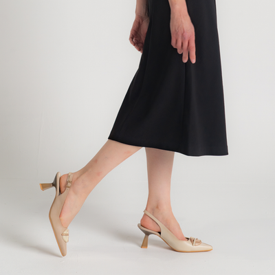 Hv253867 Taupe/ Latte Leather Heels