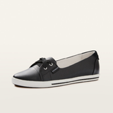 Hannah Iii Black Punched Leather Sneakers