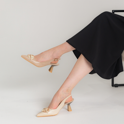 Hv253867 Taupe/ Latte Leather Heels