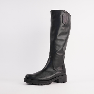 Mia Black Leather Knee High Boots