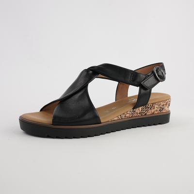 Martha Black Leather Sandals