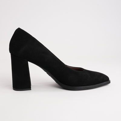 Sable Black Suede Leather Heels
