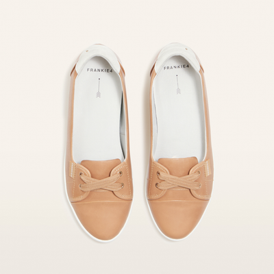 Hannah Iii Camel Punched Leather Sneakers