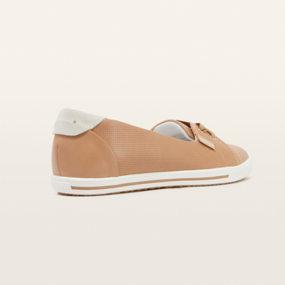 Hannah Iii Camel Punched Leather Sneakers