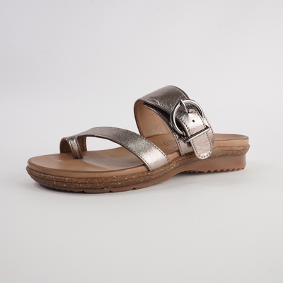 Archy Pewter Leather Sandals
