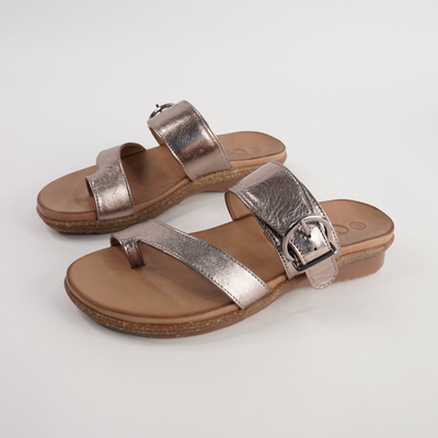 Archy Pewter Leather Sandals