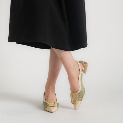 Rhv254046 Latte/ Eucalyptus Leather Flats