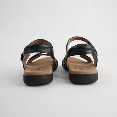 Big Time Black Leather Sandals