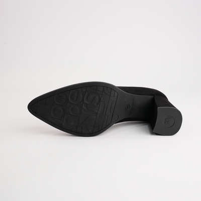 Sable Black Suede Leather Heels