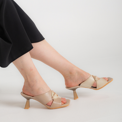 Hv253875 Taupe/ Latte Leather Heels