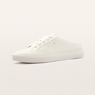 Lincoln White Tumbled Leather Sneakers