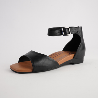 Francis Black Leather Sandals