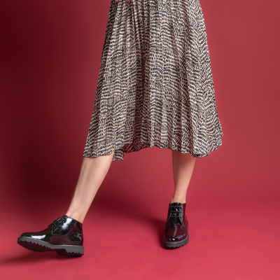 Meredith702 Black Patent Leather Ankle Boots