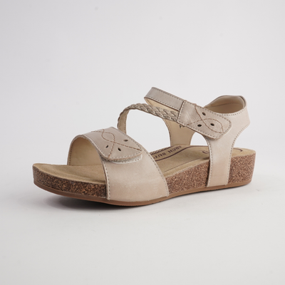 Fog Cement Leather Sandals