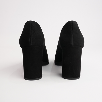 Sable Black Suede Leather Heels