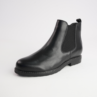 Tamara Black Leather Ankle Boots