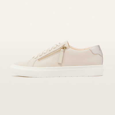 Billie Ecru Leather Sneakers